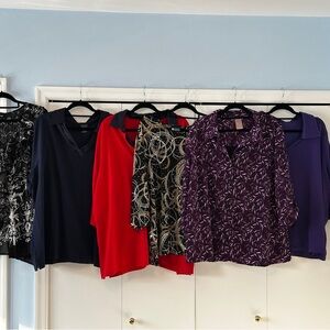 Price firm! 4X bundle of 6 tops/blouses selling as set only - great deal!